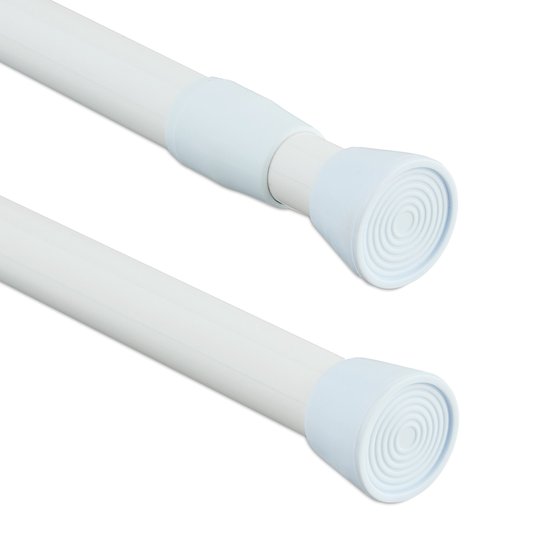 Tringle à rideau réglable 110-200 cm pour rideaux et rideaux de douche, sans perçage, blanche