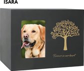 ISARA Luxueuze Mini Urn Hond Kat – Urne – Hout – Urnen – Urn Voor Dieren – Urn Hond Overleden – Urn Kat – Zwart – Inclusief Fluwelen Zakje