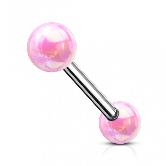 Perle piercing rose métallisé 16mm