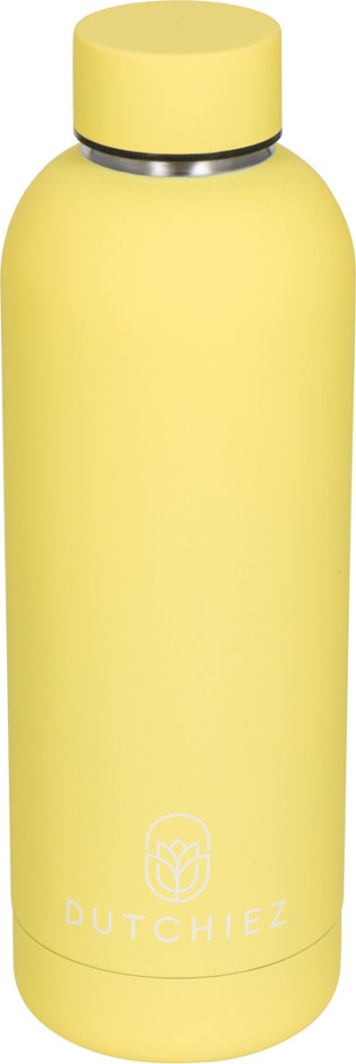 Dutchiez- Drinkfles- Thermosfles- RVS - 500 ml- Pastel Yellow