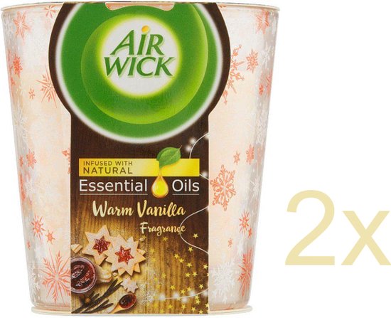 Air Wick, 4x Bougie parfumée Airwick Vanille 105 grammes