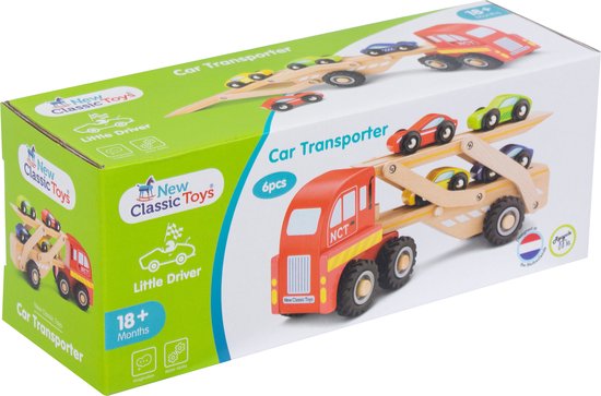 New Classic Toys Houten Vrachtwagen voor Autotransport Inclusief Auto's - New Classic Toys