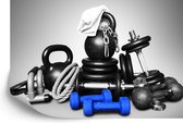 Fotobehang Sportuitrusting Voor Bodybuilding - Vliesbehang - 368 x 280 cm