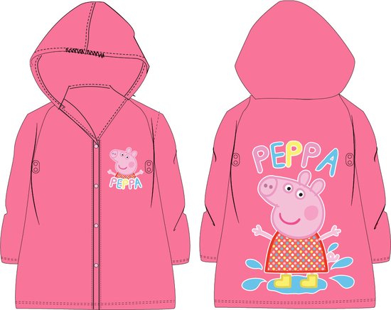 Peppa Pig regenjas kind roze maat 104/110