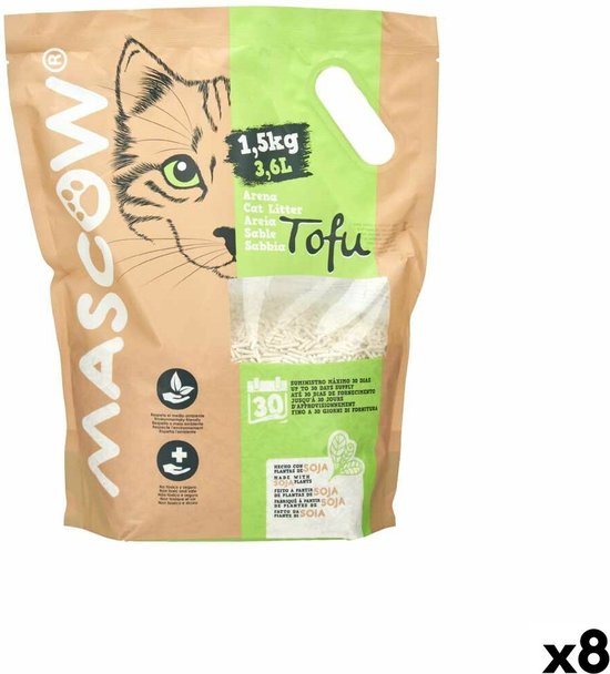 Foto: Kattenbakvulling 1 5 kg soya wit 8 stuks 