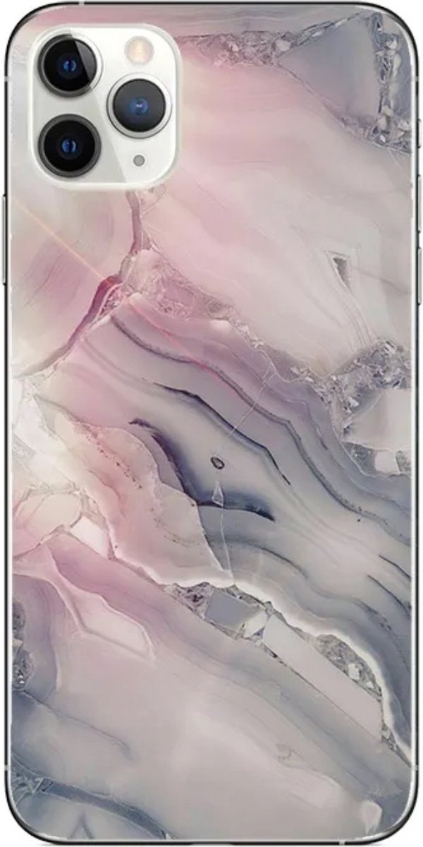 Marble Design telefoonhoesje voor de iPhone 14 PLUS - Pink Grey stone
