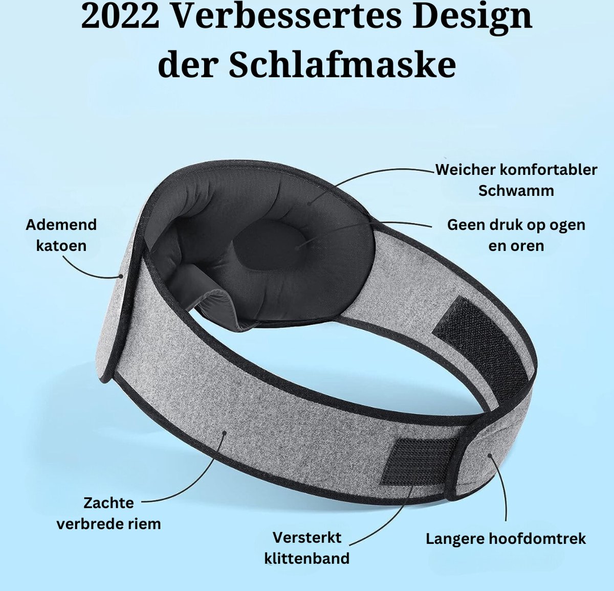 MZOO Luxe slaapmasker voor zijslaper, 100% blokkeert licht slapend oogmasker voor vrouwen mannen, nul oogdruk 3D gevormd nachtblinddoek, ademend en zachte oogschaduwbedekking, lichtzwart