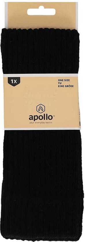 Apollo - Beenwarmers Dames Ribbed - Black - One Size - Beenwarmers - Apollo