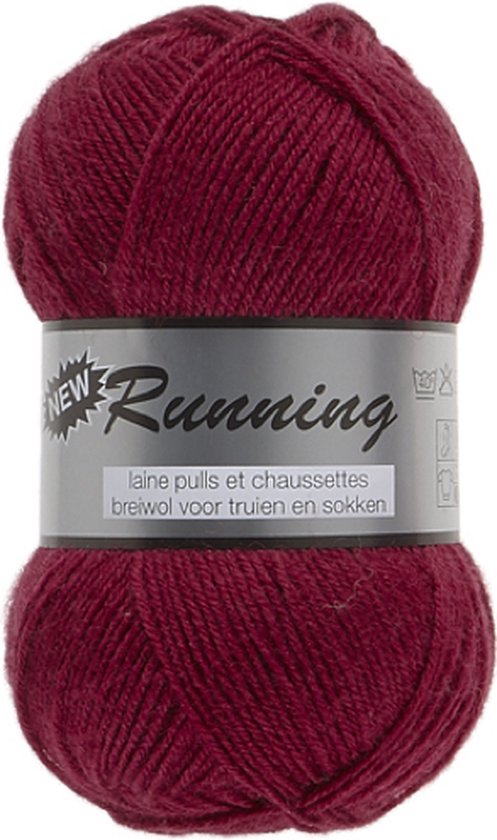 Lammy Yarns Running Sokkenwol - Bordeaux (042) - 1 bol wol en acryl garen - pendikte 2-3 mm. - 50 grams