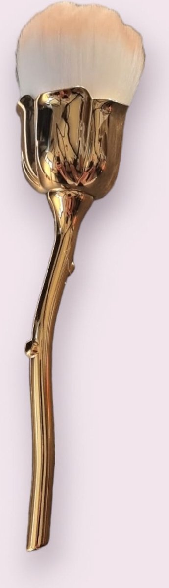 AliRose - Flower MakeUp Brush - Luxe make-up Borstel - BeigeBruin