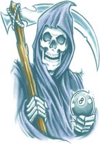 Partychimp Neptattoo Grim Reaper voor bij Halloween Kostuum Volwassenen - Polyester