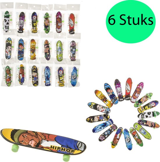 Fingerboard 6 STUKS - Vinger Skateboard - Voor Kinderen - Uitdeelcadeau - Traktatie - Speelgoed - Merkloos
