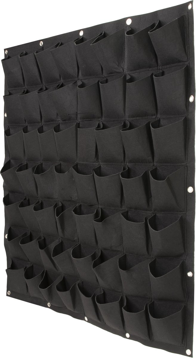 QUVIO Verticale tuin met 56 vakjes - Verticale moestuin - Plantenzak - Plantenmuur - Verticale plantentuin - Afmetingen van een vakje zijn 10cm hoog en 10cm breed - 7 lagen hoog - 100 x 100 centimeter