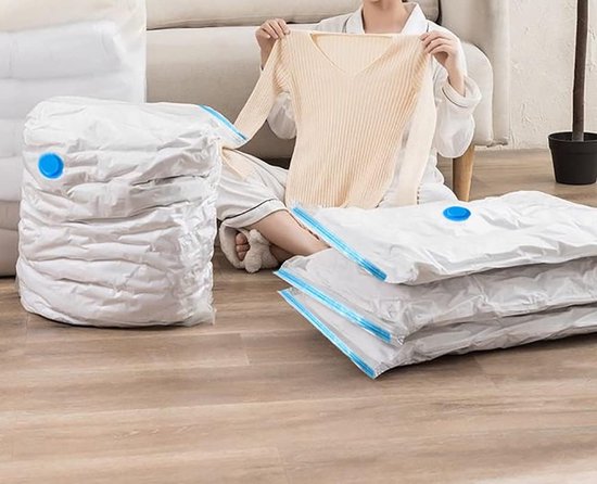 6 stuks middelgrote vacuüm opbergzakken (71 x 50 cm), herbruikbare vacuümsealer, compressiebesparende zak voor kleding, matras, deken, kussens, dekbedden, quilt, reizen (pomp niet inbegrepen