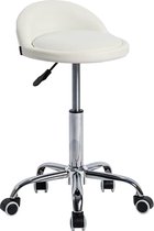 Bol.com Bureaukruk met wieltjes zadelkruk met lage rugleuning ergonomische werkstoel cosmetica zadelstoel in hoogte verstelbaar ... aanbieding