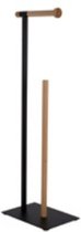 Present Time Toiletrolhouder Holder Bamboo Accent Deluxe - Zwart - 22x16x67,5cm - Modern