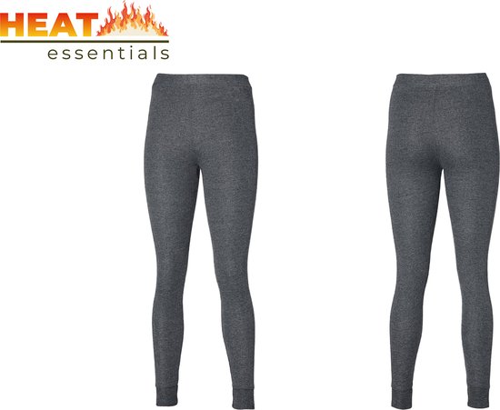 Heat Essentials - Thermo Ondergoed Dames - Thermo Legging Dames - Antraciet - M - Thermokleding Dames - Thermobroek Dames - Thermolegging - Thermo Broek Dames