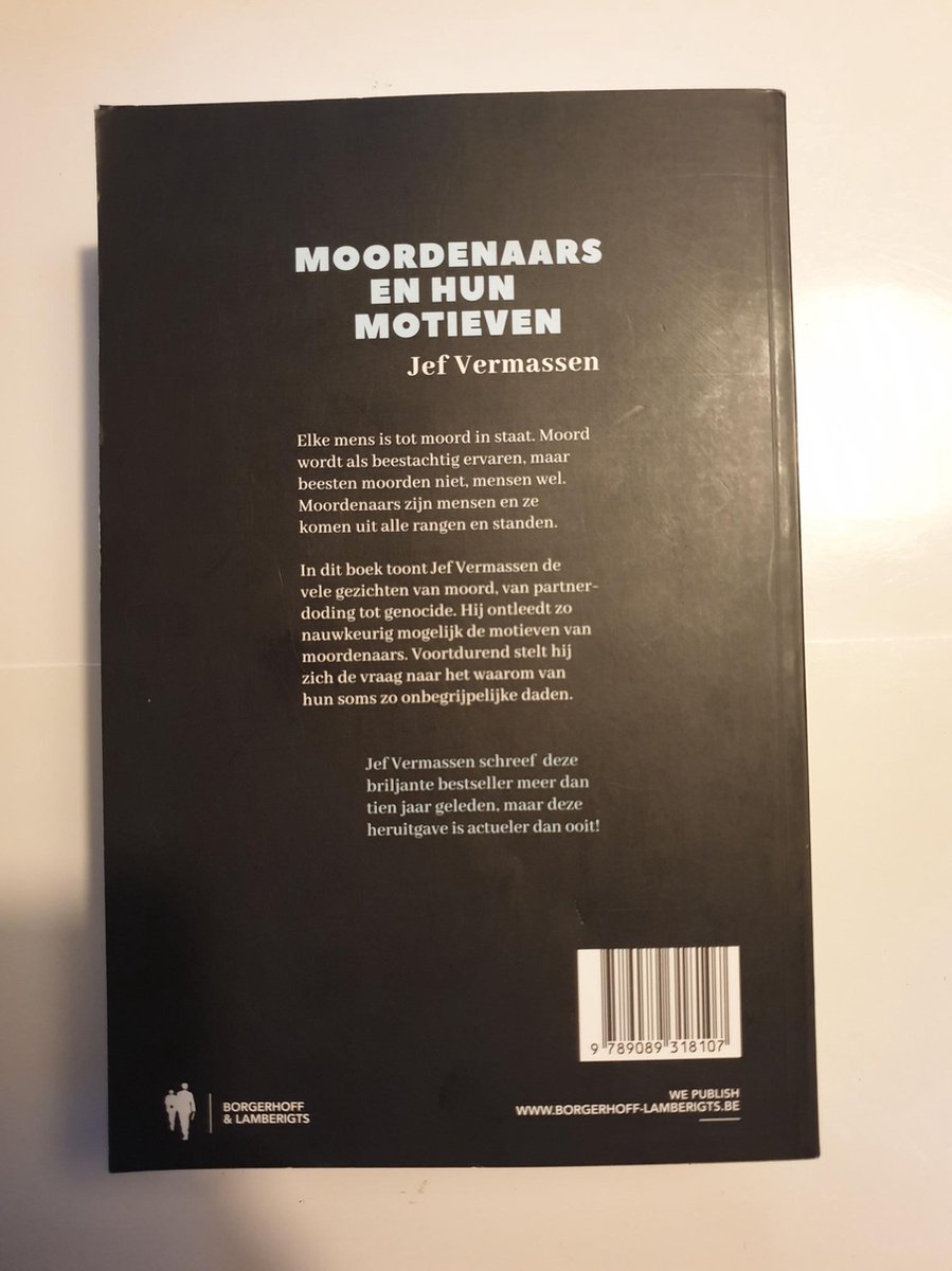 Moordenaars en hun motieven - back cover