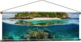 Textielposter - Eiland - Bomen - Zand - Koraal - Zee - Oceaan - 120x40 cm Foto op Textiel