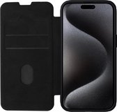 Nillkin Qin Pro Hoesje voor de Apple iPhone 15 Pro Max - Book Case Camera Slider - Ruimte voor Twee Pasjes Zwart