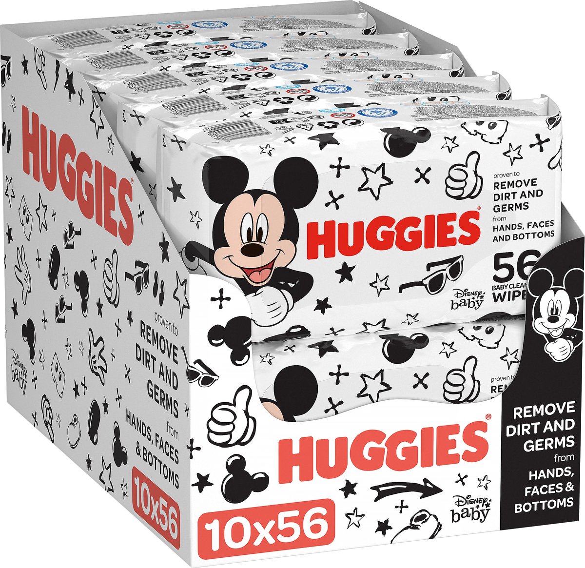 Goedkoopste Huggies - Billendoekjes - All Over Clean - Mickey Mouse - 10 x 56 - 560 stuks