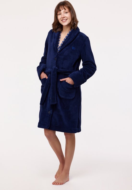 Robe de chambre Woody femme - bleu foncé - 232-10-MOL-C/839 - taille XL