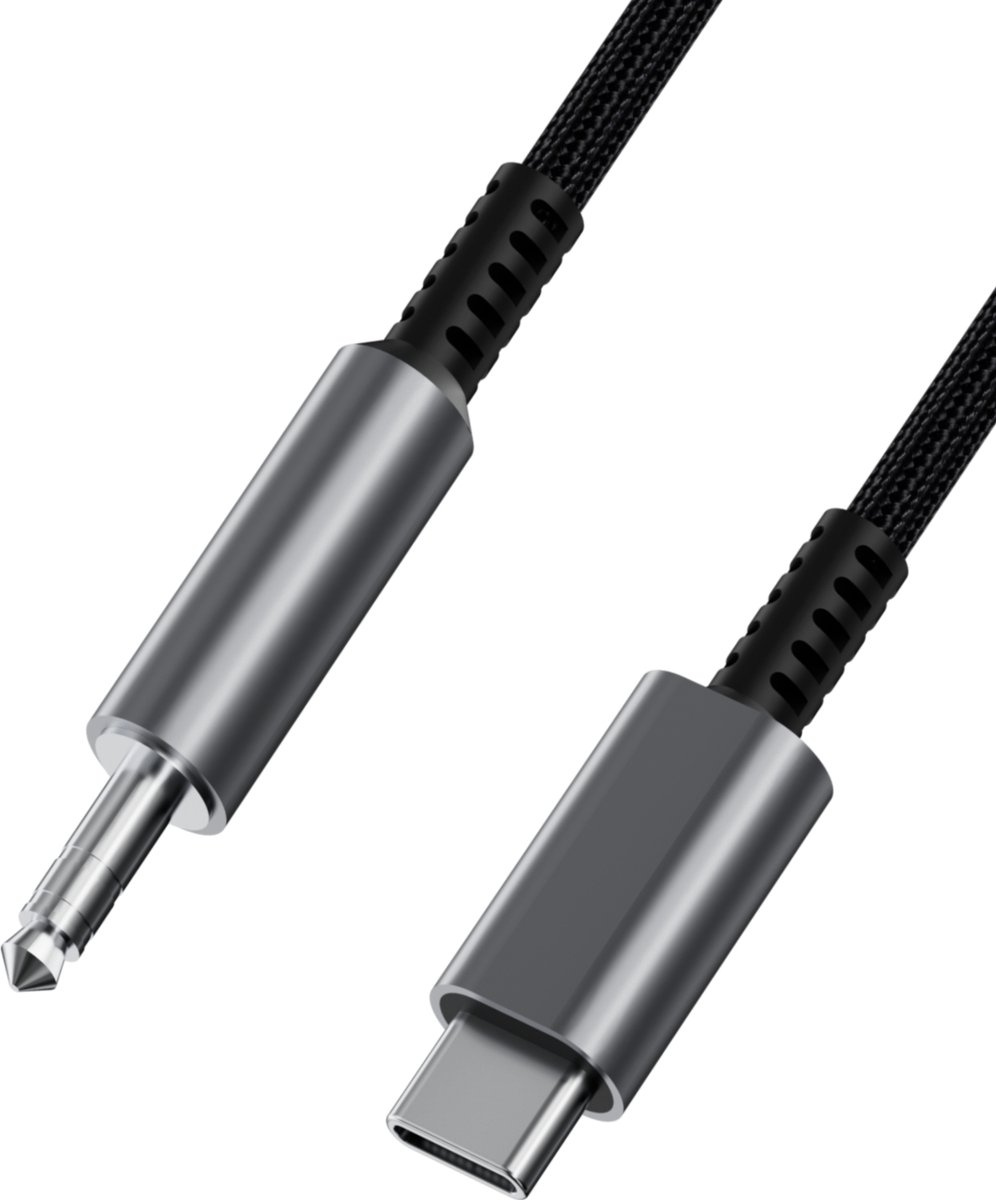 ROLIO USB-C naar 3.5mm Aux kabel - Audio Jack USB-kabel 1,2 m Zwart