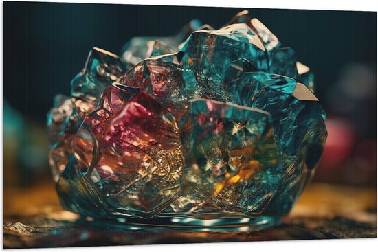 Vlag - Kristal - Glas - Kleuren - 120x80 cm Foto op Polyester Vlag