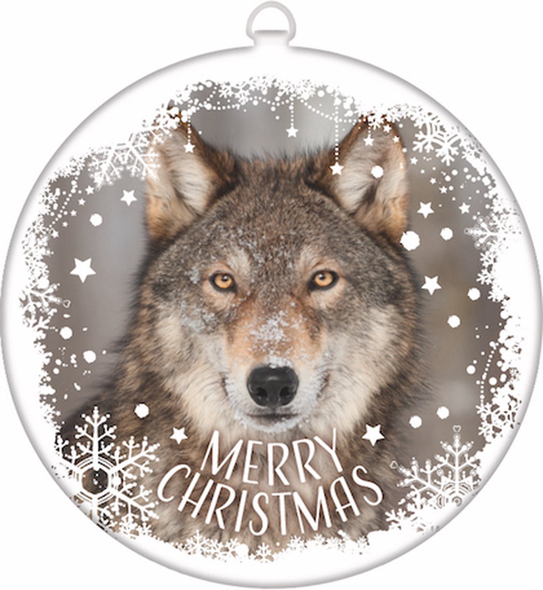 Plenty Gifts Kerstbal Tin - 10 cm - Wolf