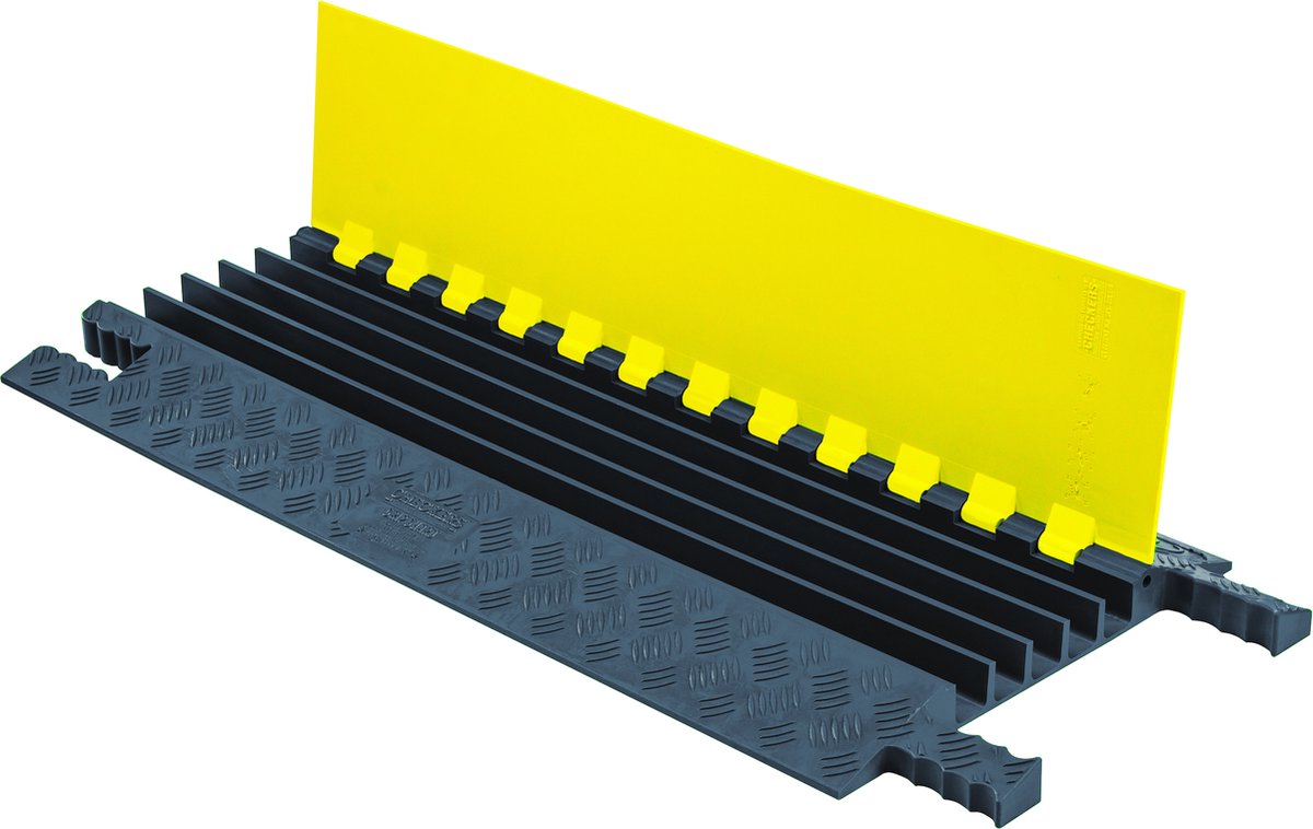 Checkers Grip Guard® 5 Kanalen 5-Channel lichtgewicht, duurzame kabelbeschermer.42cm x 91cmGeel/grijs