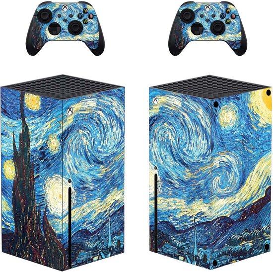 Xbox Series X geschikt voor - Console Skin - Cosmic Chaos - 1 console en 2 controller stickers