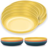 Bordenset van 8 borden van 23 cm, breekbare en herbruikbare lichtgewicht borden, pasta en dumplings, kom, magnetronbestendig, BPA-vrij, vaatwasmachinebestendig