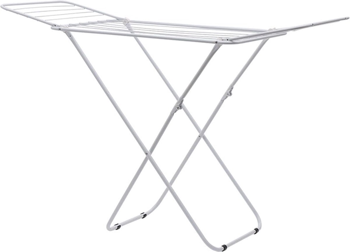 Vloerdroogrek, binnen en buiten installatie-vrij dekbed opbergrek voor tuin, balkon en kamer-Wit-120*46*79cm