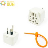 Bol.com Colorful Sun® Universele Wereldstekker - Australië - Reisstekker type I - 1 stuk - EU / US / CN / AU / FR / JP / IT naar... aanbieding