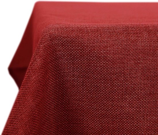 Nappe Table Basse Rectangulaire Effet Lin Impermeable 130x280cm  Beige-130x280cm-Beige