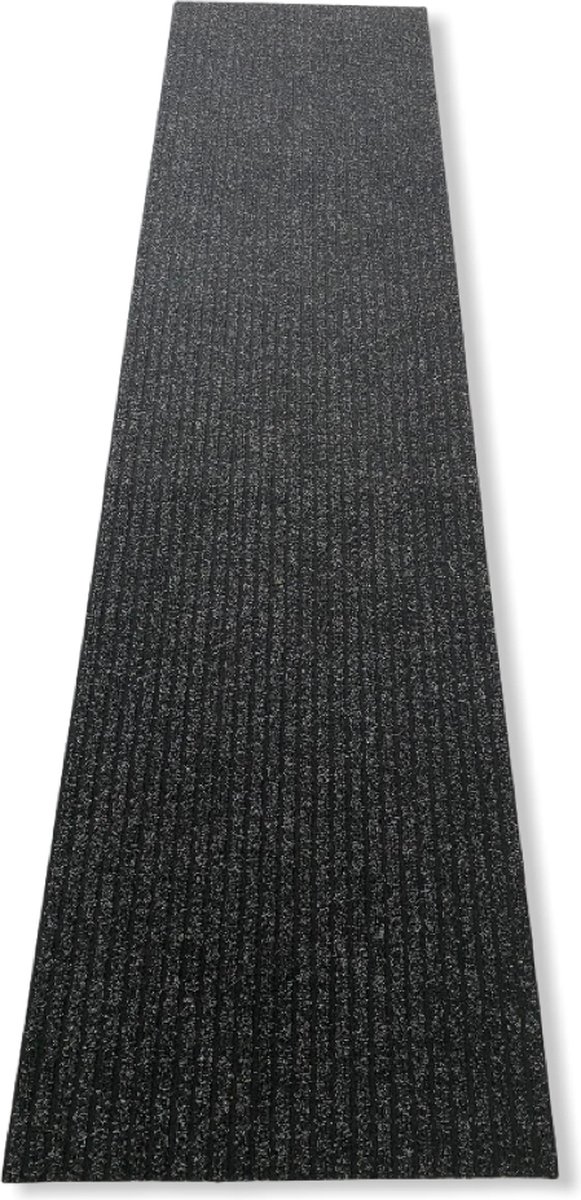JYG Keukenloper tapijtloper STRIPE - 100x500 cm - anti-slip - antraciet - JYG