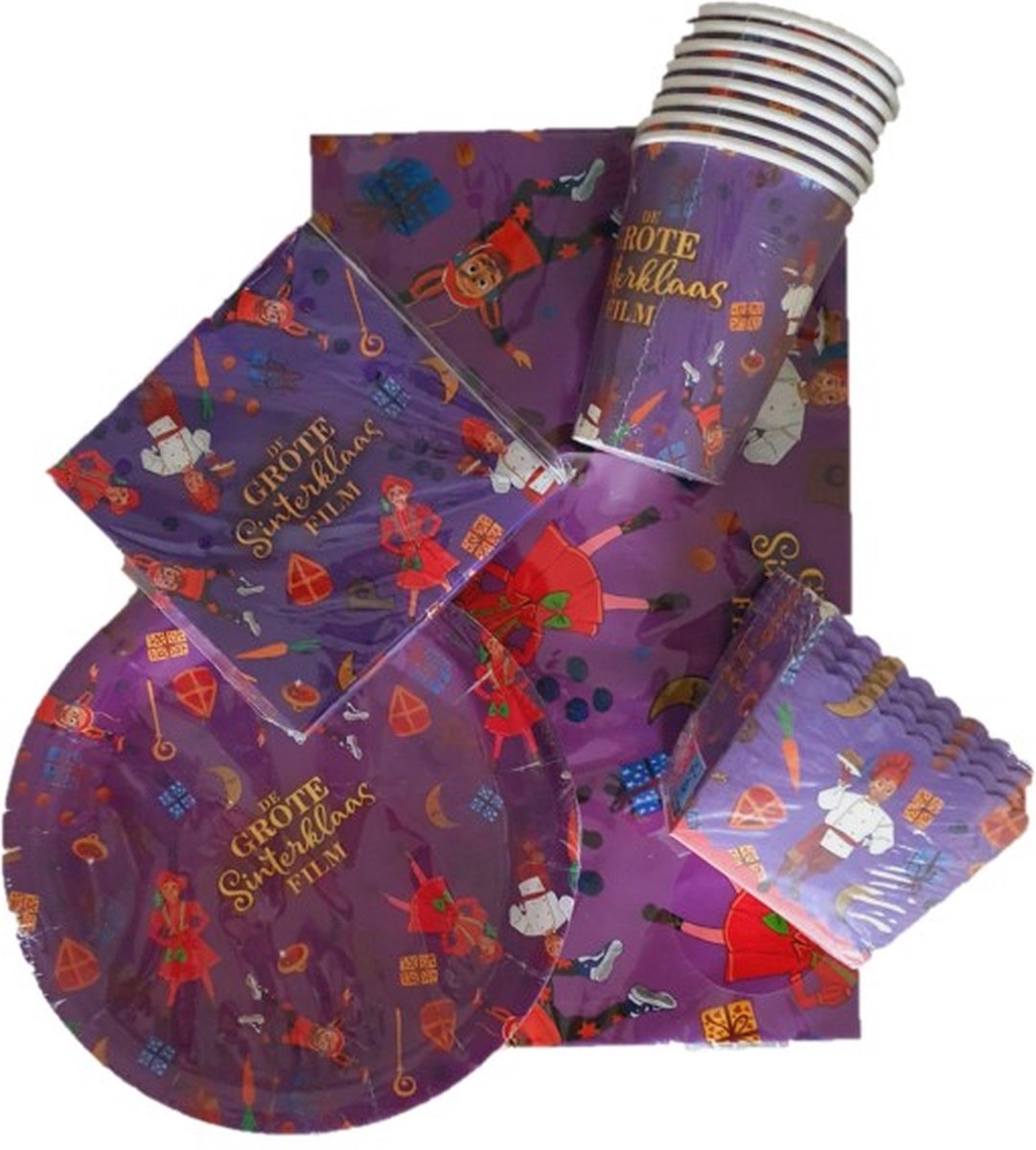 Sinterklaas papieren Bordjes 8 stuks - Sinterklaas decoratie - Sinterklaas Wegwerpbordjes - Ø 20 cm - Wegwerp servies - Borden - Bordje feestartikelen.