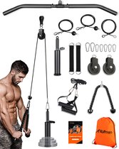Fitness kabelsysteem XXL– Thuis sporten met diverse handgrepen– katrol - triceps touw – krachttraining - lat pulley - krachtstation