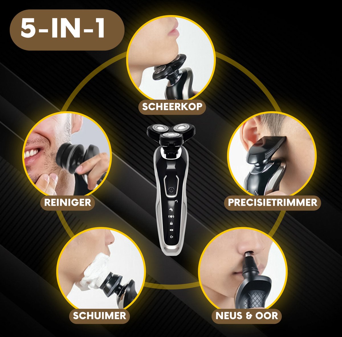 5-in-1 Elektrisch Scheerapparaat Mannen met Trimmer S1110 - afbeelding 3