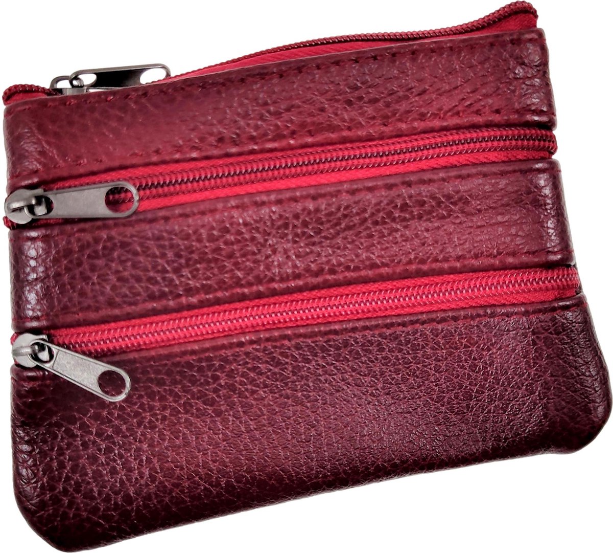 Sleuteletui Portemonnee Dames - Bordeauxrood Leren - Autosleutel Etui Unisex - Sleuteltasje Heren
