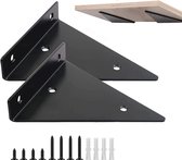 2 stuks plankbeugels driehoekige vorm metalen zware plankbeugels beugels onzichtbare zwevende hoekbeugel voor houten zwevende planken ZJ01