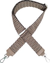 VIQRI - Tashengsel -Bagstrap - Kwaliteit - Brede Schouderriem - Tassen riem - Taupe - Zwart - Festival - Bag Strap - Zilver - 130 cm