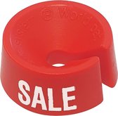 Maatdop / maataanduiding voor kledinghanger / kapstok rood met opdruk SALE (per 25 stuks)