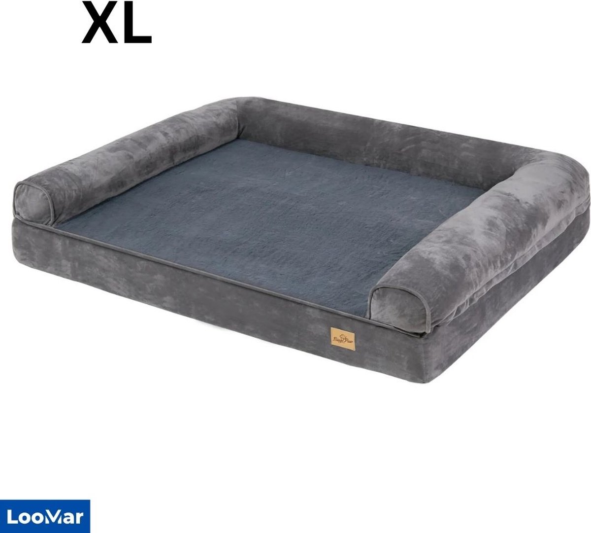 PillowPrim Hondenmand, hondenbed, hondenhuisje, kattenmand, XL-slaapplaats, 60 x 49 cm, grijs