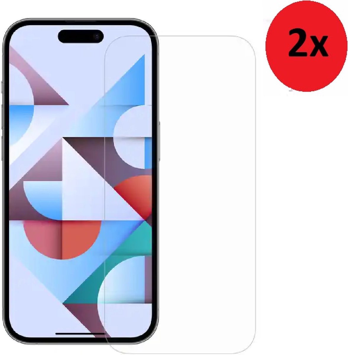 Pearlycase Screenprotector Geschikt voor iPhone 15 Plus Screenprotector - 15 Plus Screen Protector Tempered Beschermglas 2x