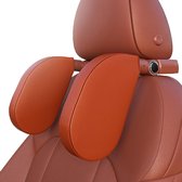 Hoofdsteun voor kinderen en volwassenen, zacht traagschuim, instelbare afneembare neksteun, autostoel, zijdelings hoofdsteunkussen, 180 graden instelbaar, neksteun, om in de auto te slapen (bruin)