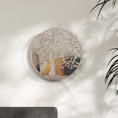 The Living Store Ronde Spiegel - Zand - 60 x 2.5 cm - IJzer en Glas