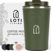 Loti Living Coffee cup To Go - Tasse Thermos - Tasse à café en déplacement - Tasse à thé - Mug de voyage - 380ml - Vert