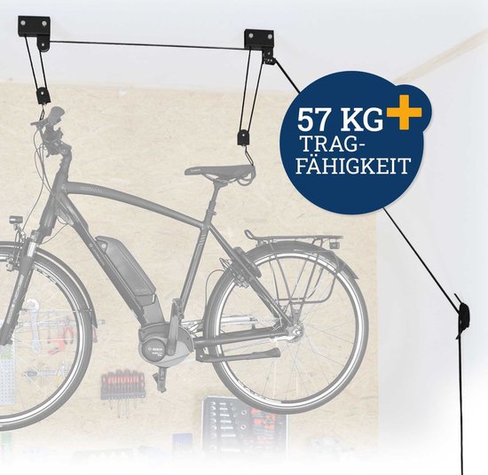 Fiets ophangsysteem - fietslift - zwart - lift voor fiets - fiets ophangbeugel
