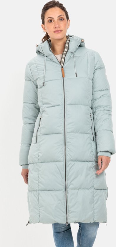 Navahoo Warme winterjas voor dames, met capuchon, kristalbloem, XS-XXL, geel, XS